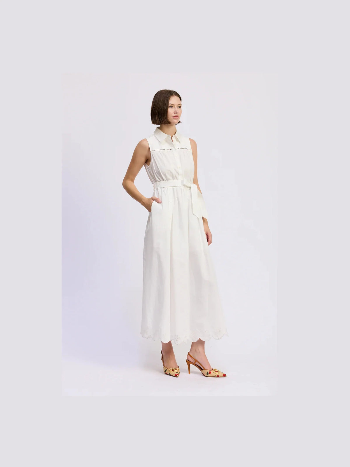 Sleeveless Belted Maxi