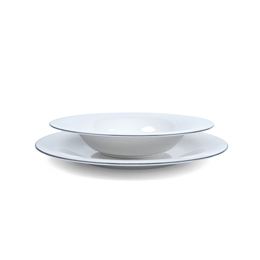Grey Lines Dinner Set, 12 Pieces