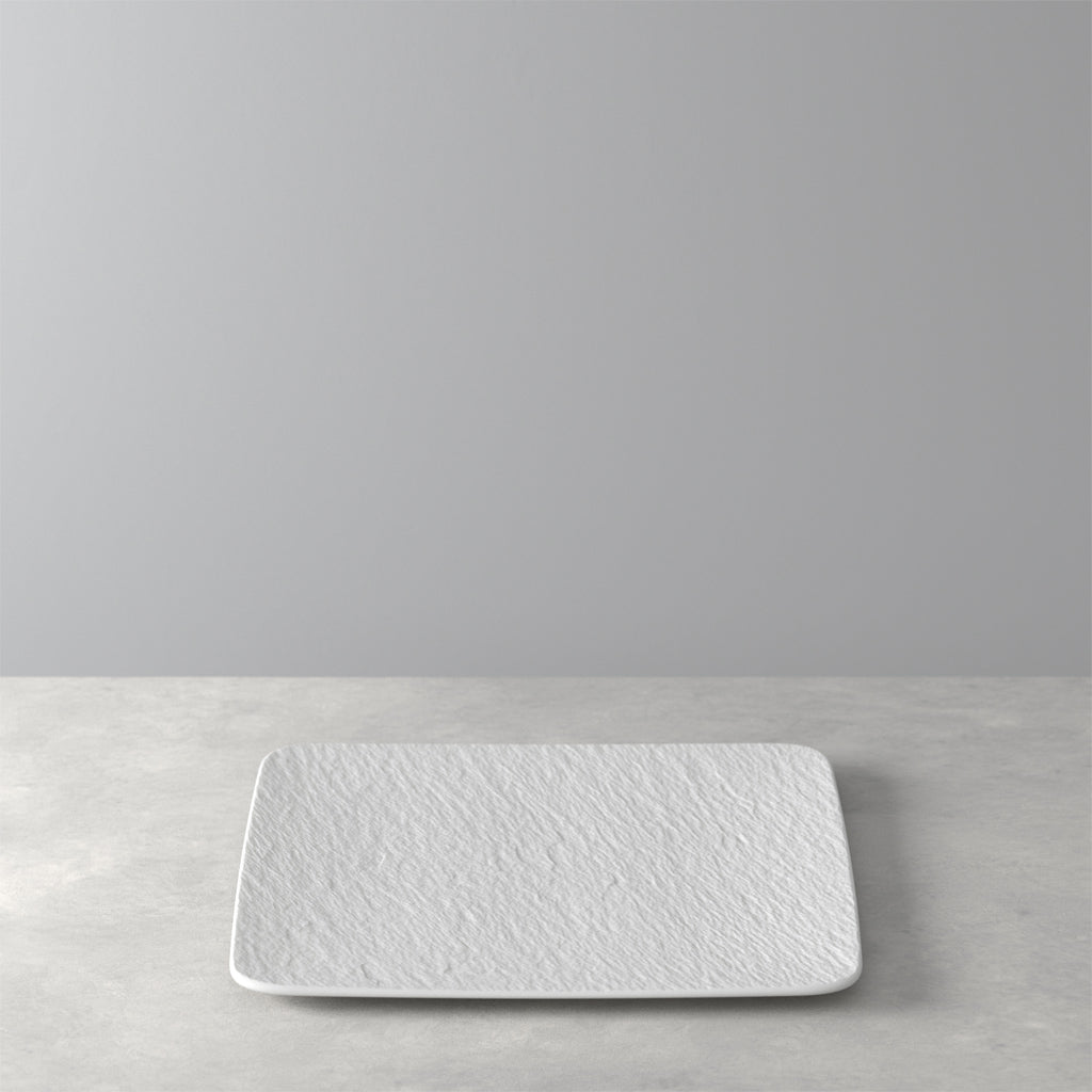 Manufacture Rock Blanc Square Serving Plate/Gourmet Plate 32.5 cm