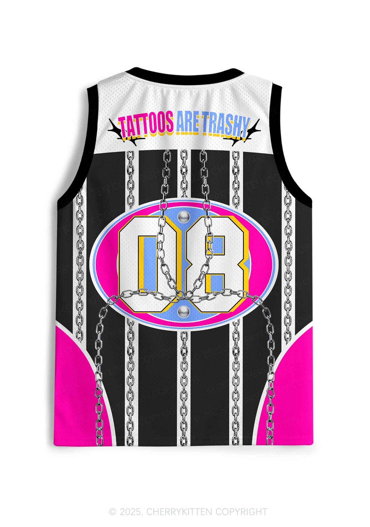 Custom Chain Tattoos Are Trashy Y2K Sport Jersey Tank Cherrykitten