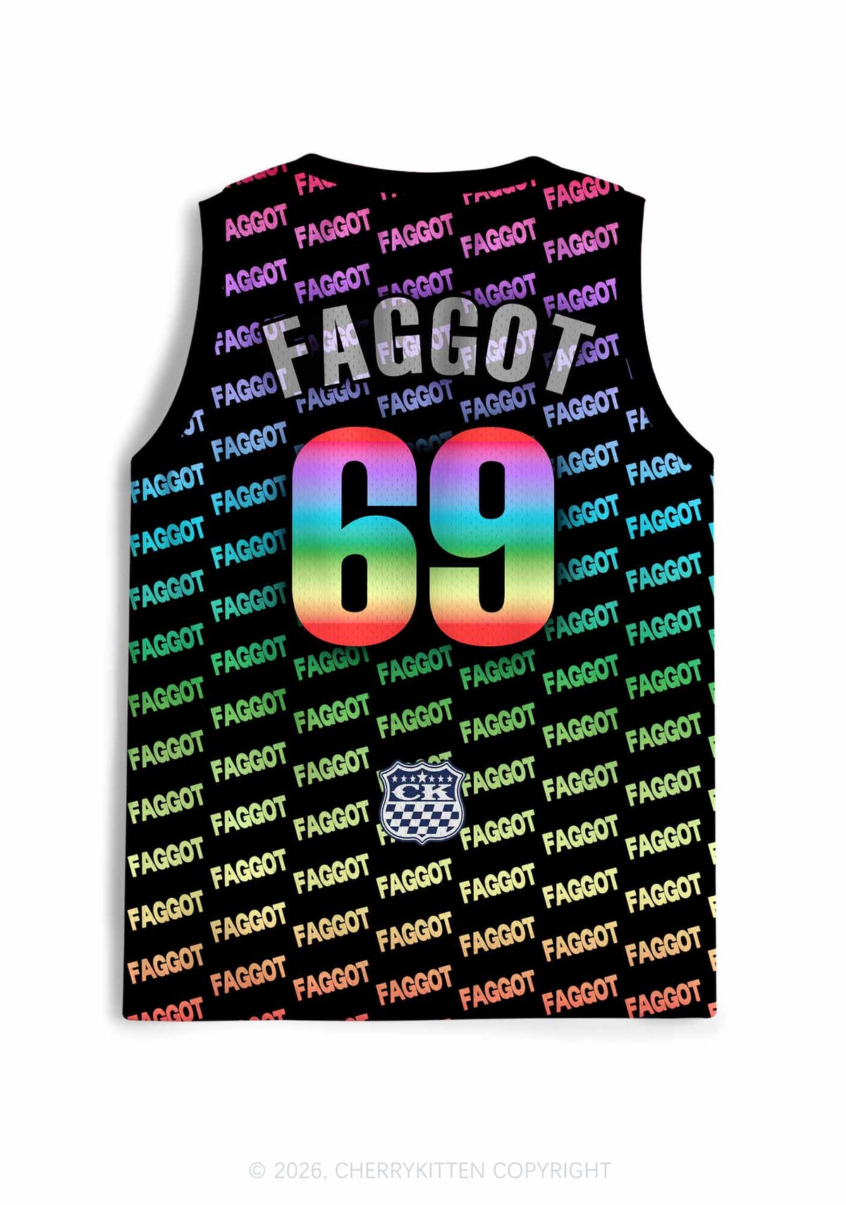 Rainbow Gradient Faggot Pride Y2K Sport Jersey Tank Cherrykitten