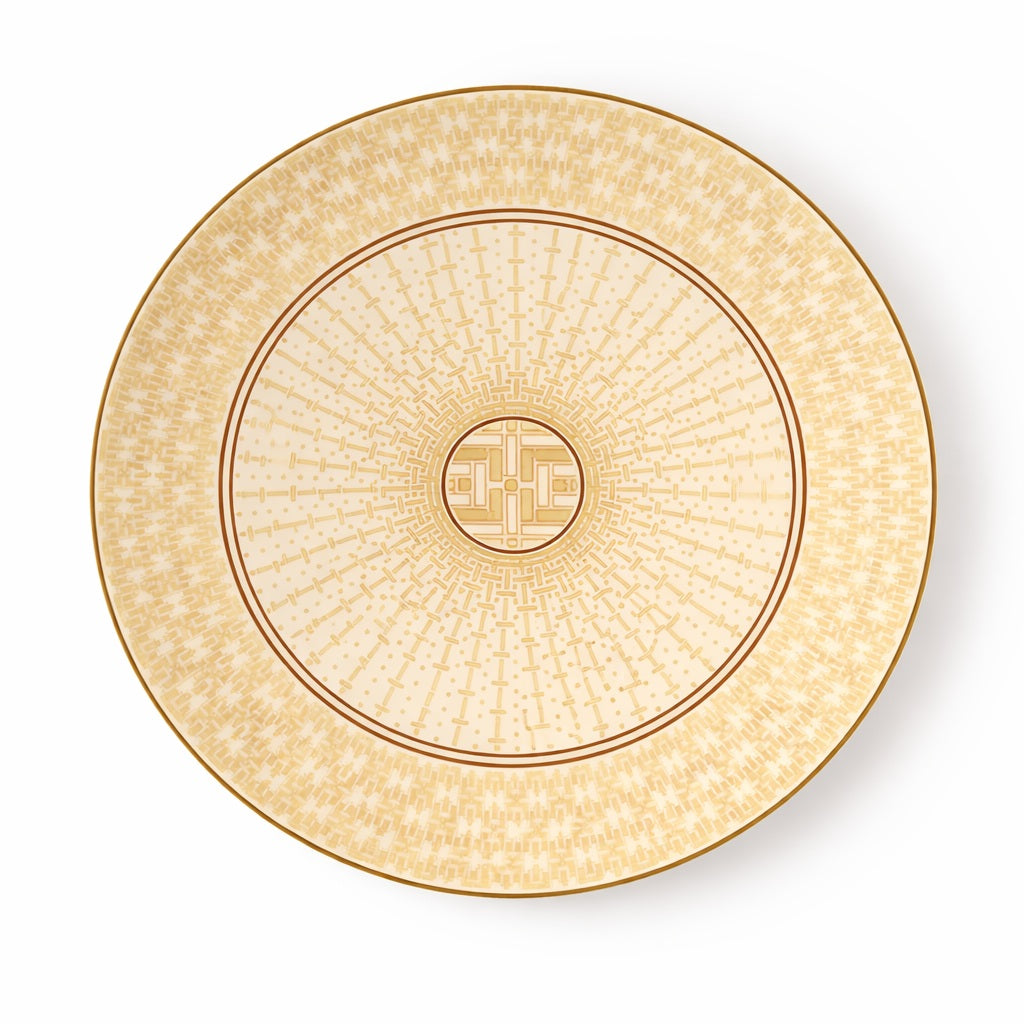 Geo Rose Beige & Gold Coupe Plate 33 cm