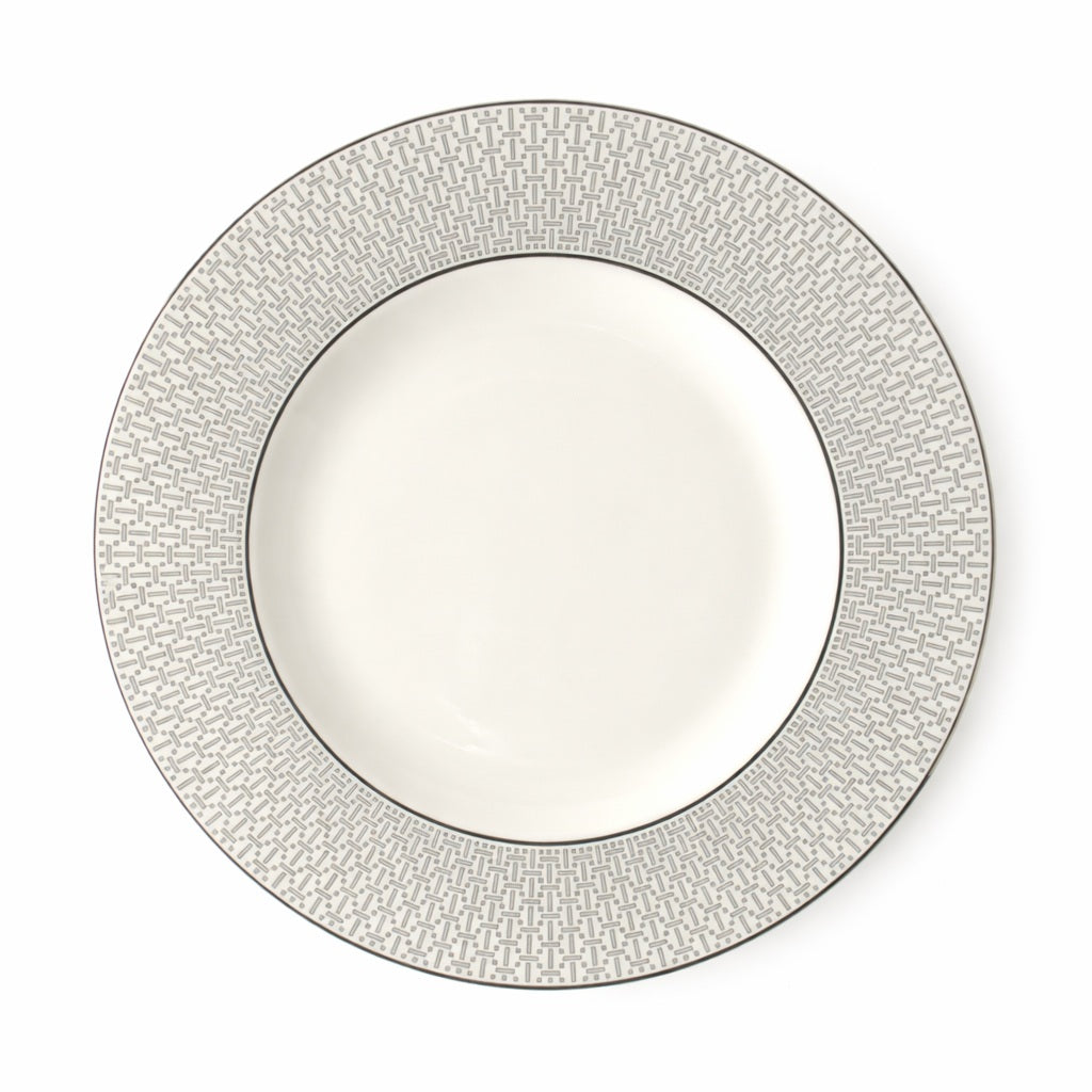Geo Rose Grey & Platinum Dinner Plate 28 cm