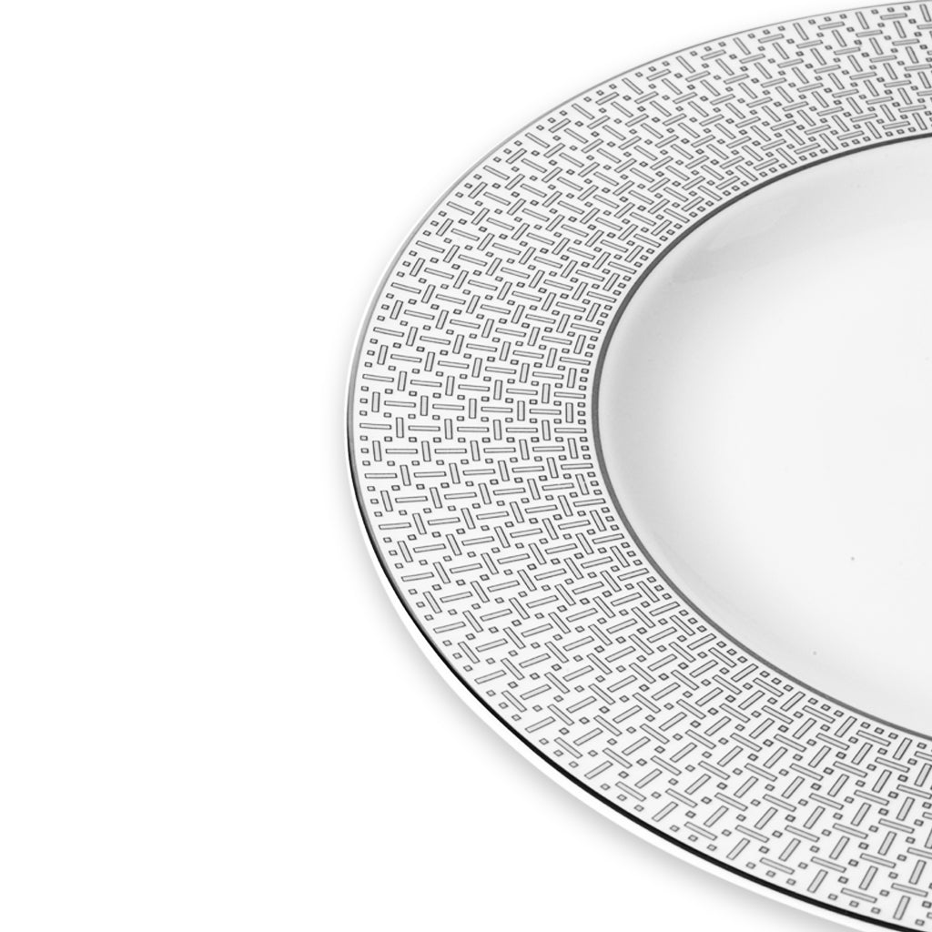 Geo Rose Grey & Platinum Dinner Plate 28 cm
