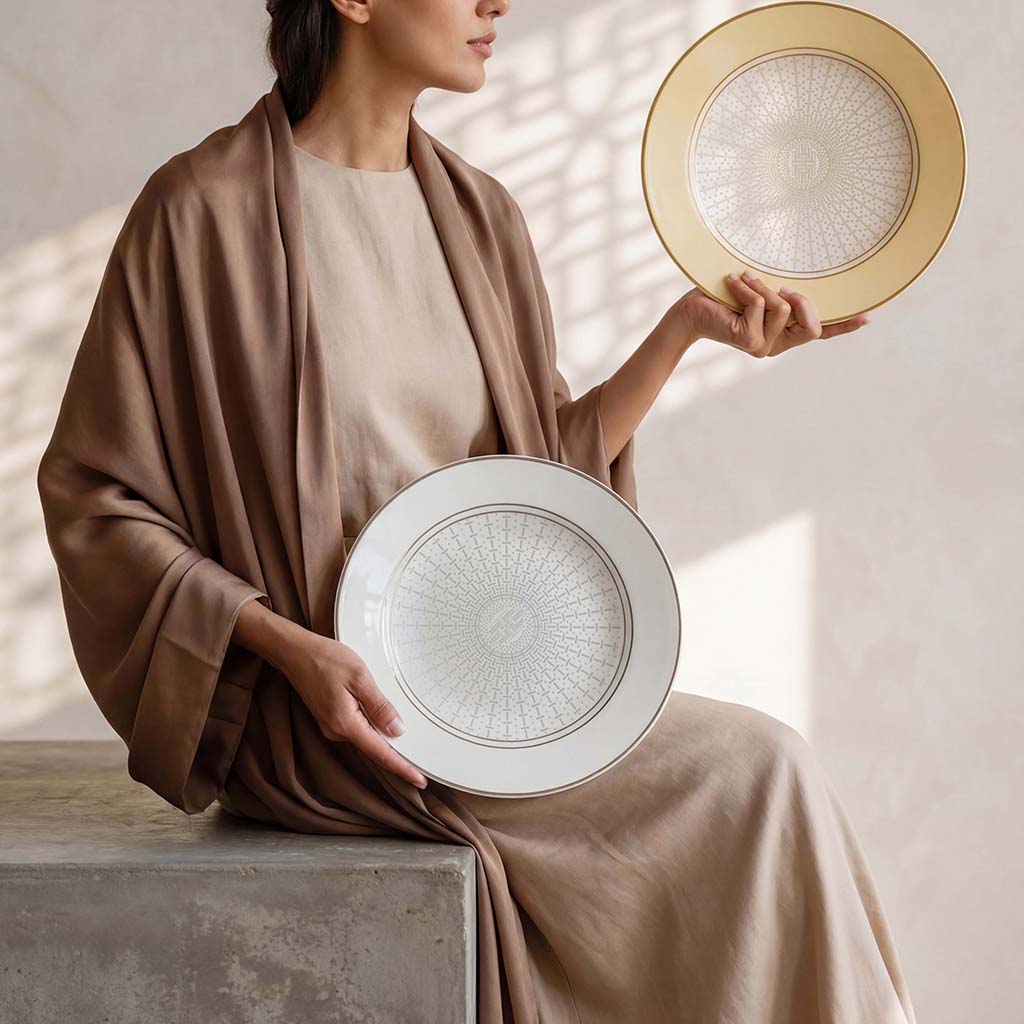 Geo Rose Grey & Platinum Salad Plate 22 cm