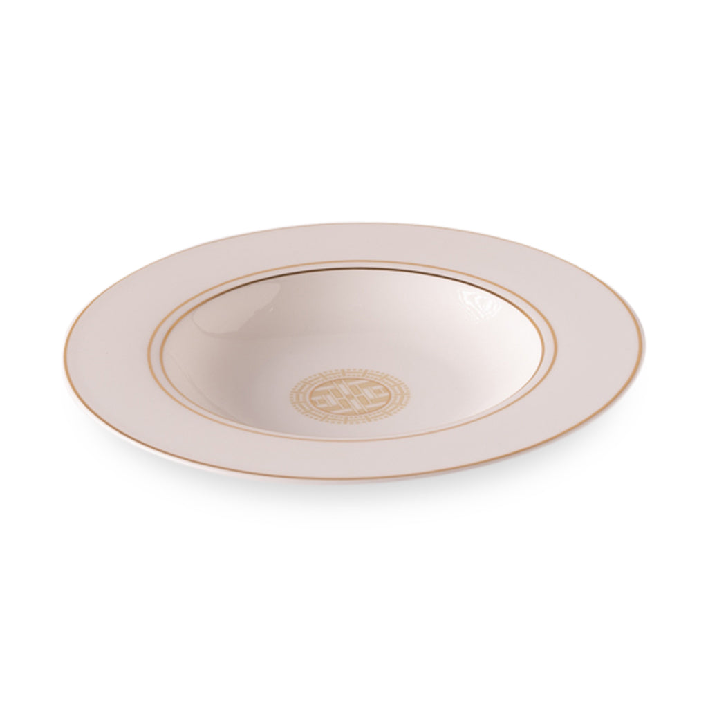 Geo Rose Beige & Gold Deep/Soup Plate 24.5 cm