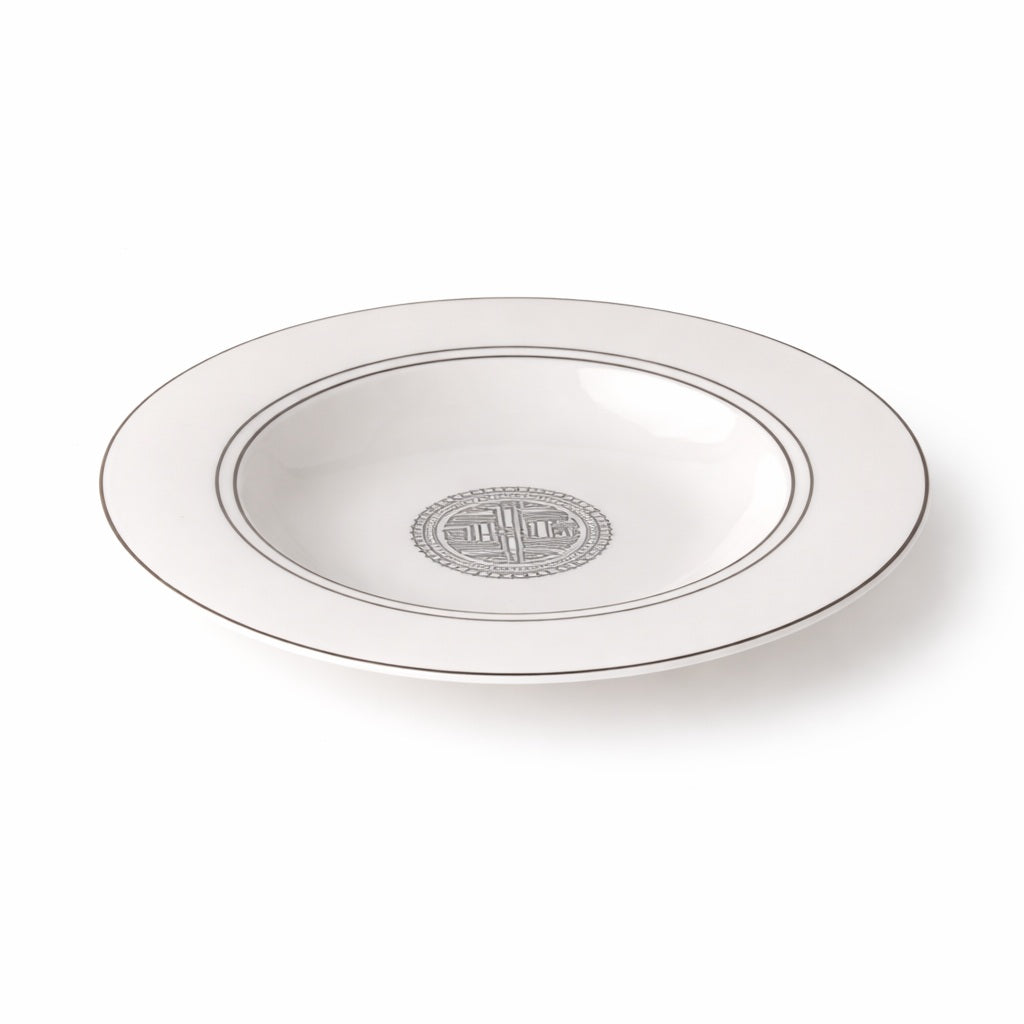 Geo Rose Grey & Platinum Deep/Soup Plate 24.5 cm
