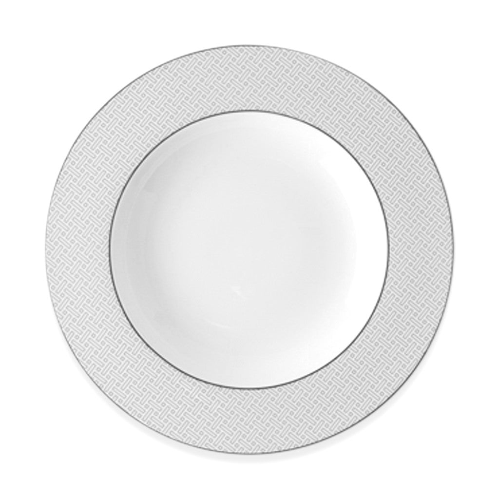 Geo Rose Grey & Platinum Deep Plate 29 cm