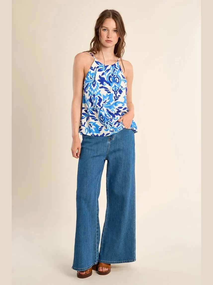 Woven Camisole - Blue Alizee