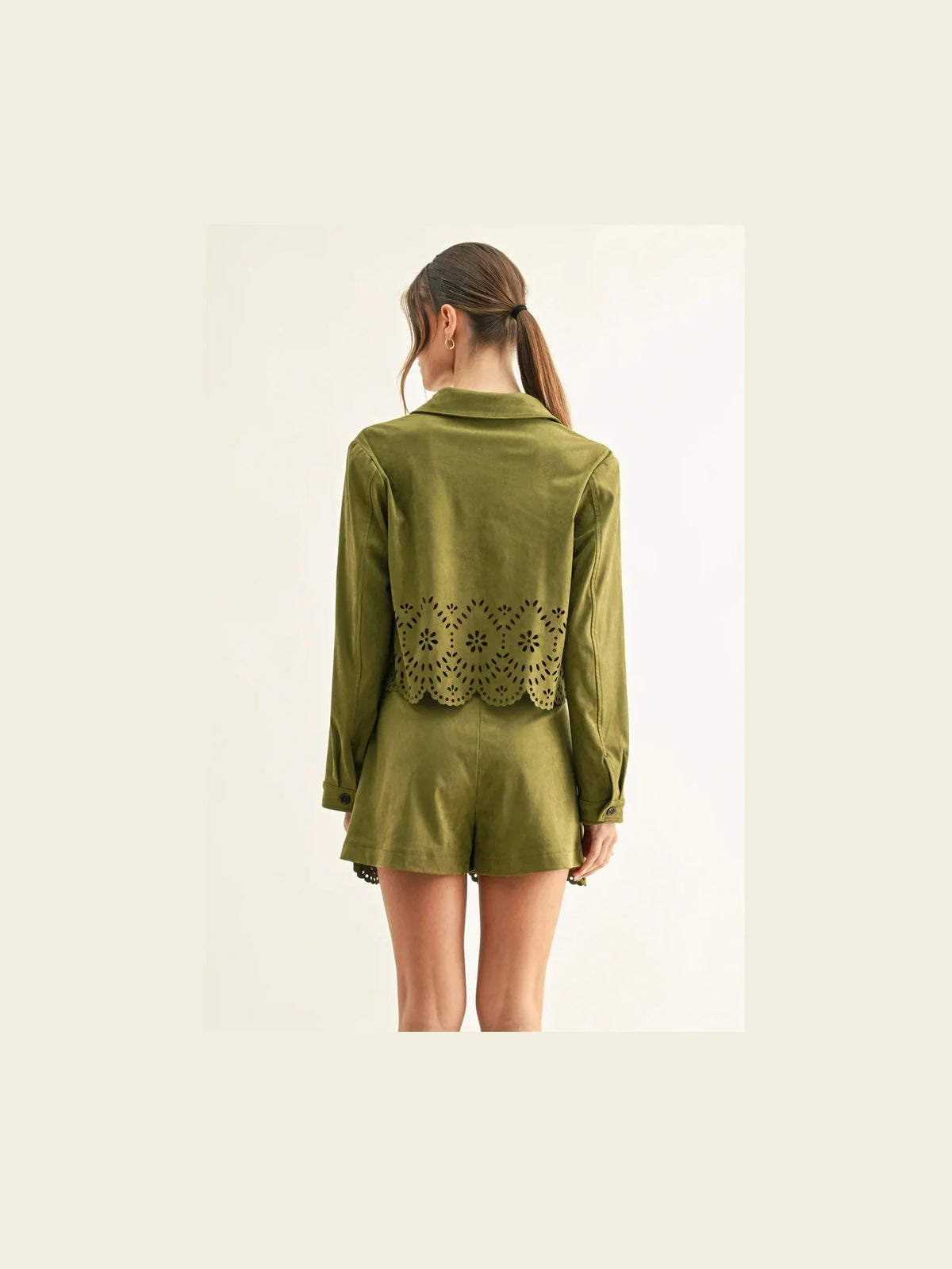 Davi Eyelet Faux Suede Skirt