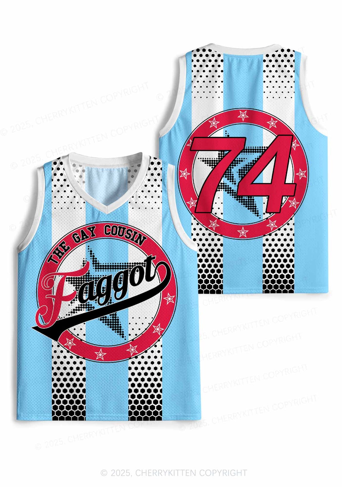 Custom Gay Cousin Faggot Pride Y2K Sport Jersey Tank Cherrykitten