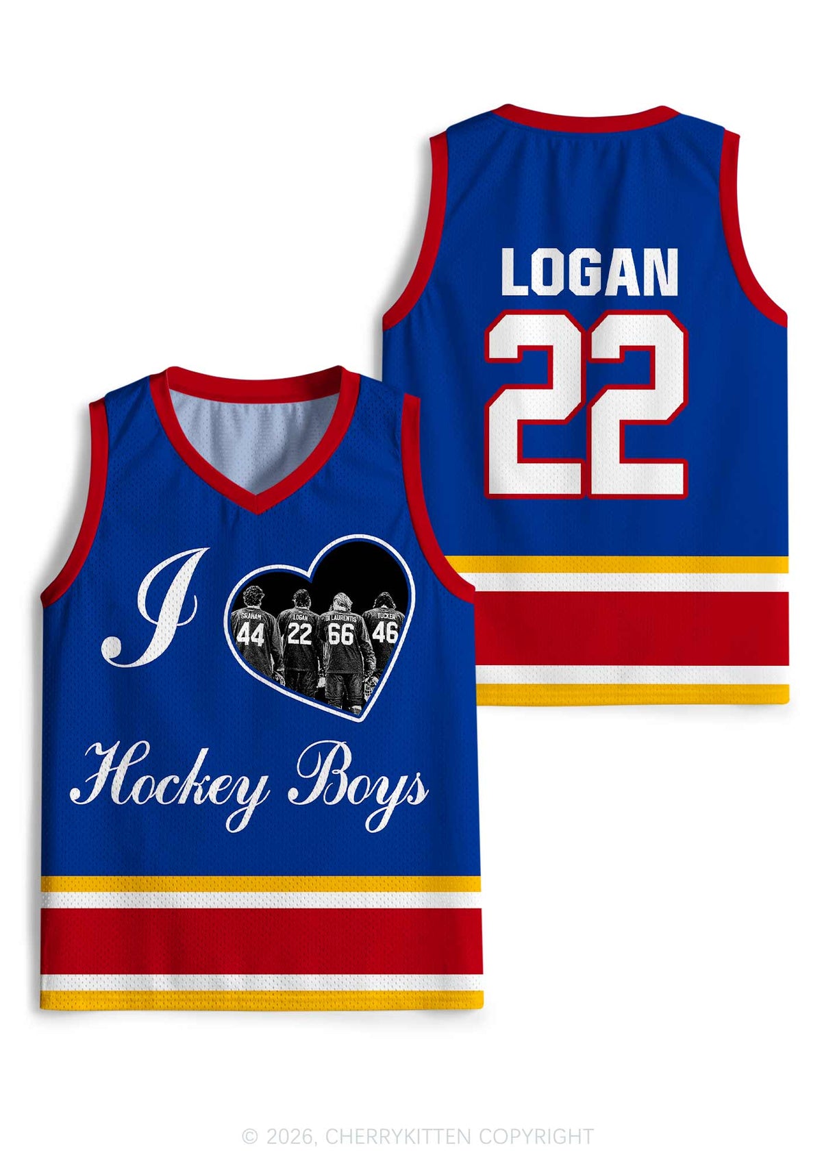 I Love Four Hockey Boys JL Y2K Sport Jersey Tank Cherrykitten