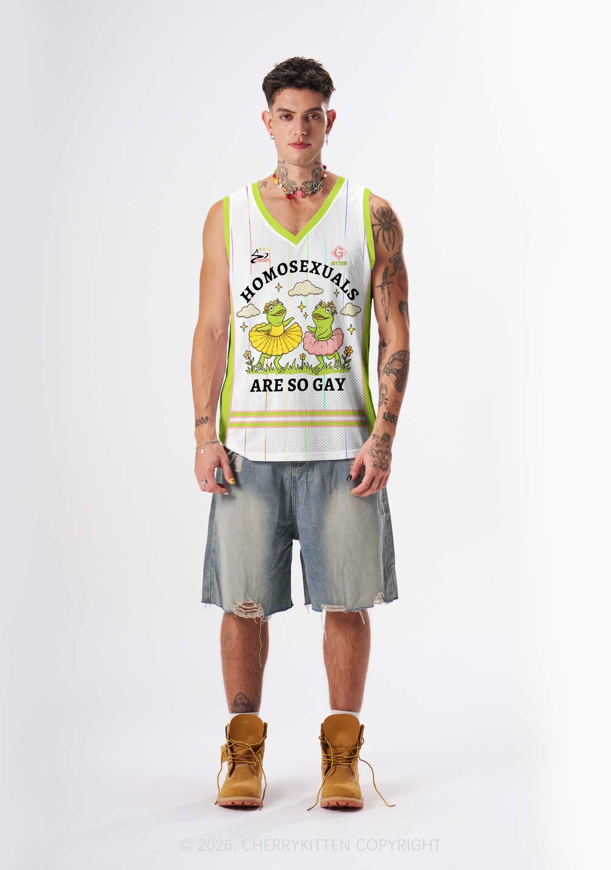 Homosexuals Are So Gay Pride Y2K Sport Jersey Tank Cherrykitten
