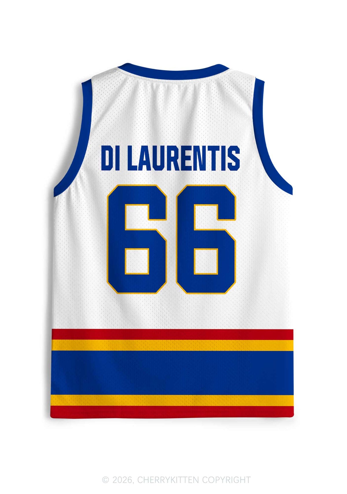 Retro White Hockey Team DL Y2K Sport Jersey Tank Cherrykitten