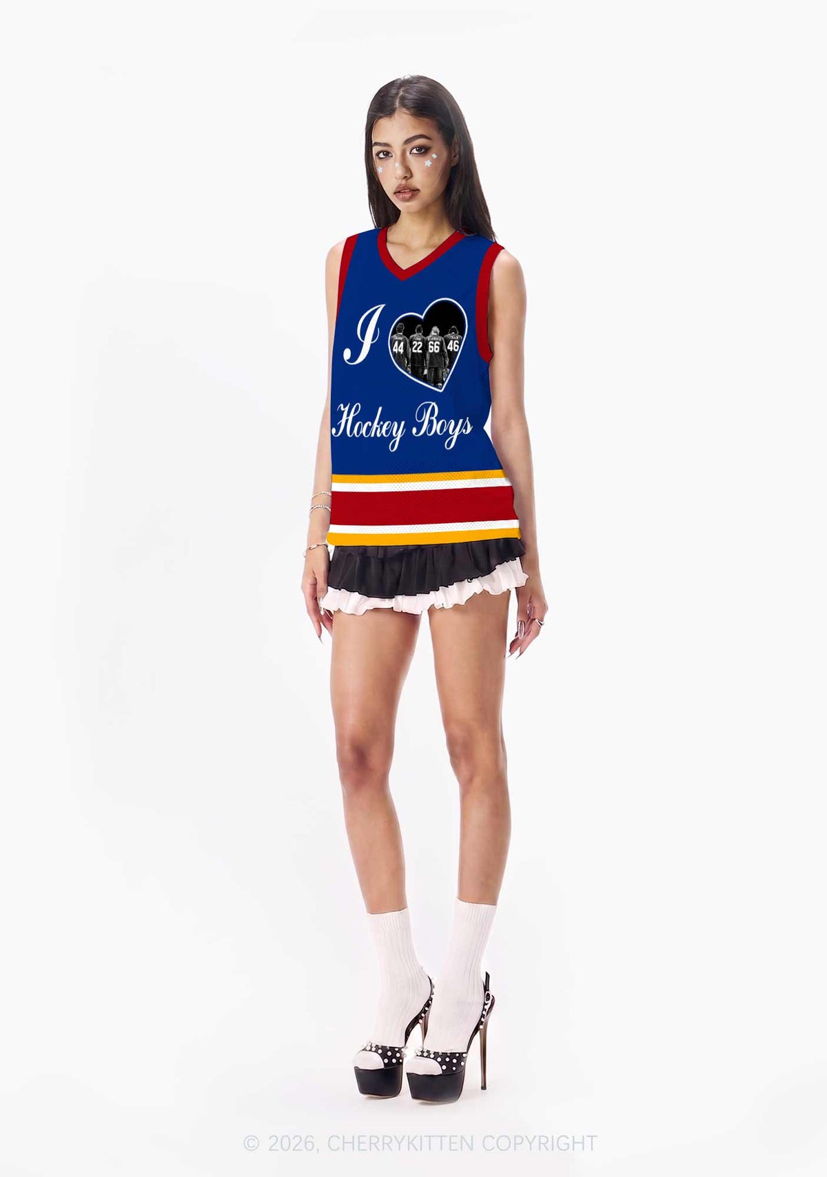 I Love Four Hockey Boys JT Y2K Sport Jersey Tank Cherrykitten