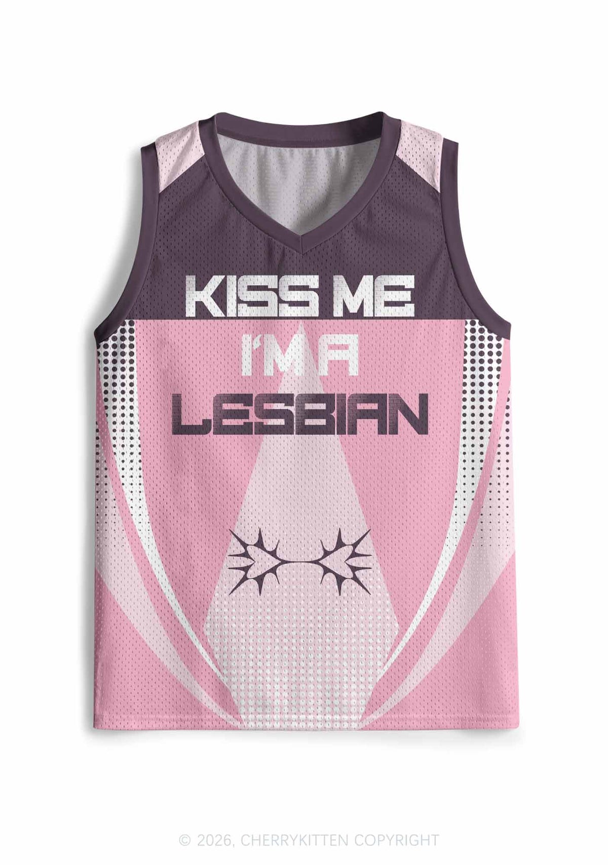 Kiss Me Im Lesbian Pride Y2K Sport Jersey Tank Cherrykitten