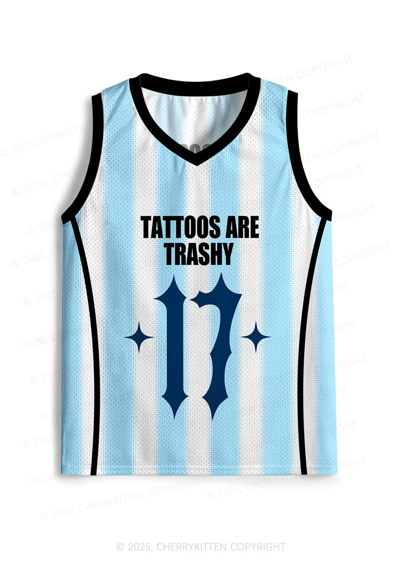 Custom Tattoos Are Trashy Y2K Sport Jersey Tank Cherrykitten