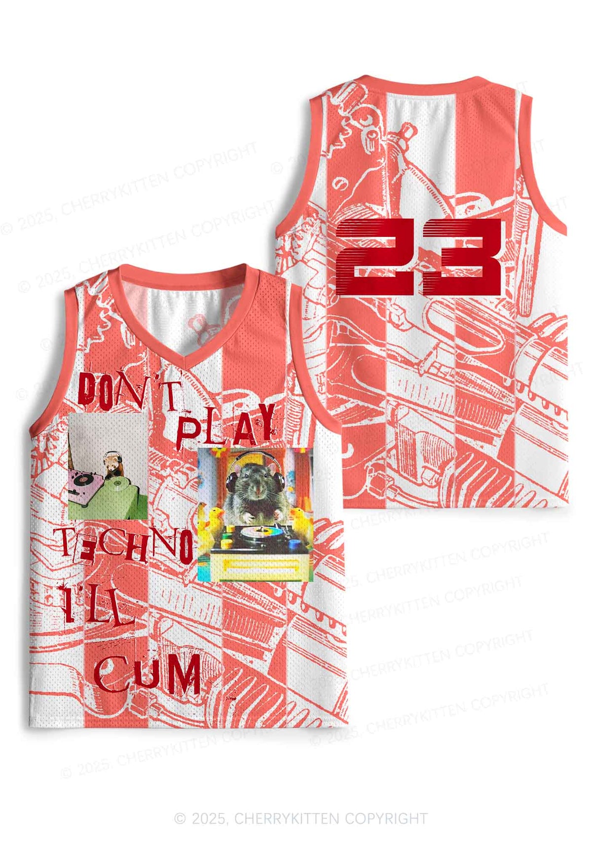 Custom Dont Play Techno Y2K Sport Jersey Tank Cherrykitten