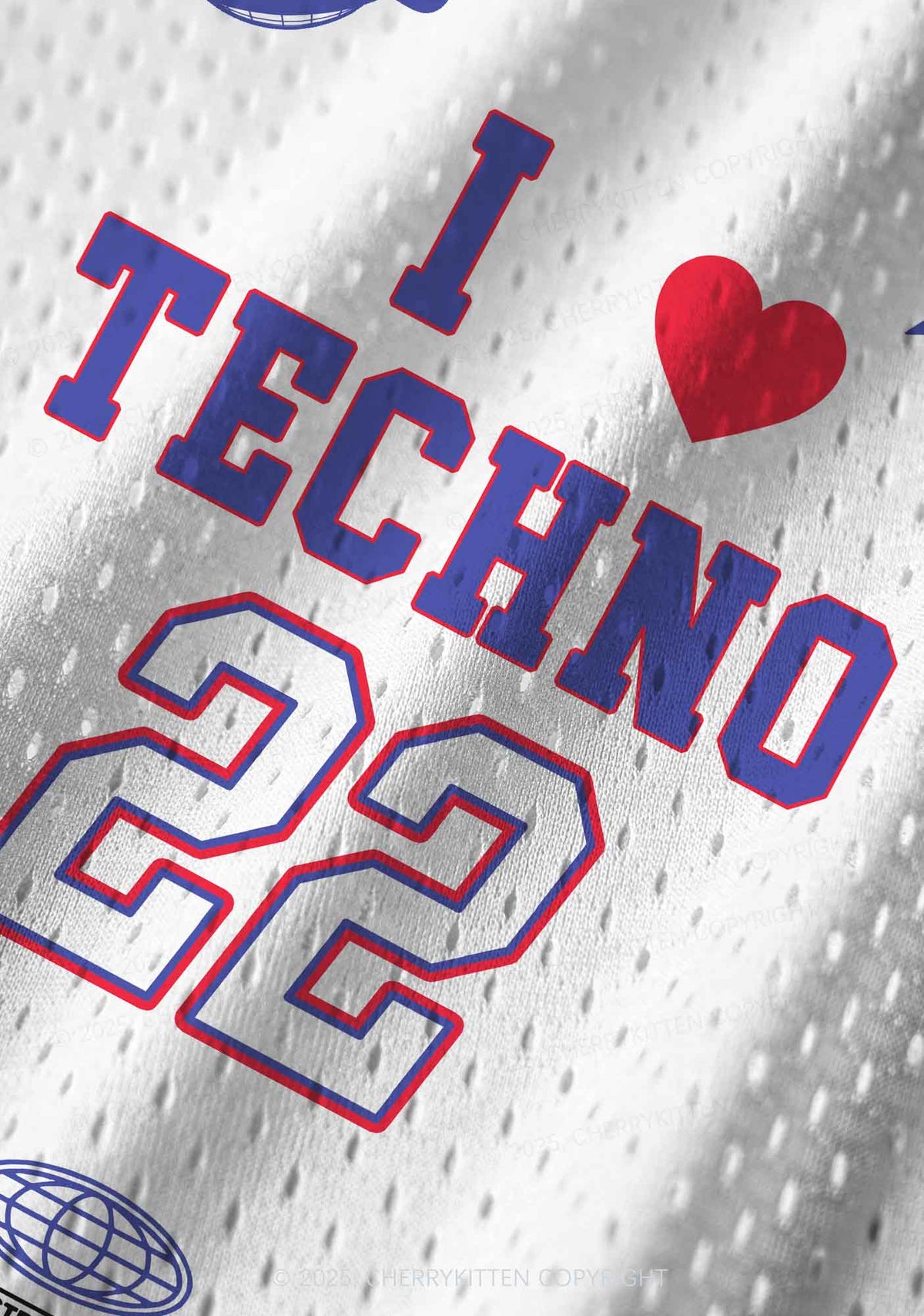 Custom I Love Techno Club Y2K Sport Jersey Tank Cherrykitten