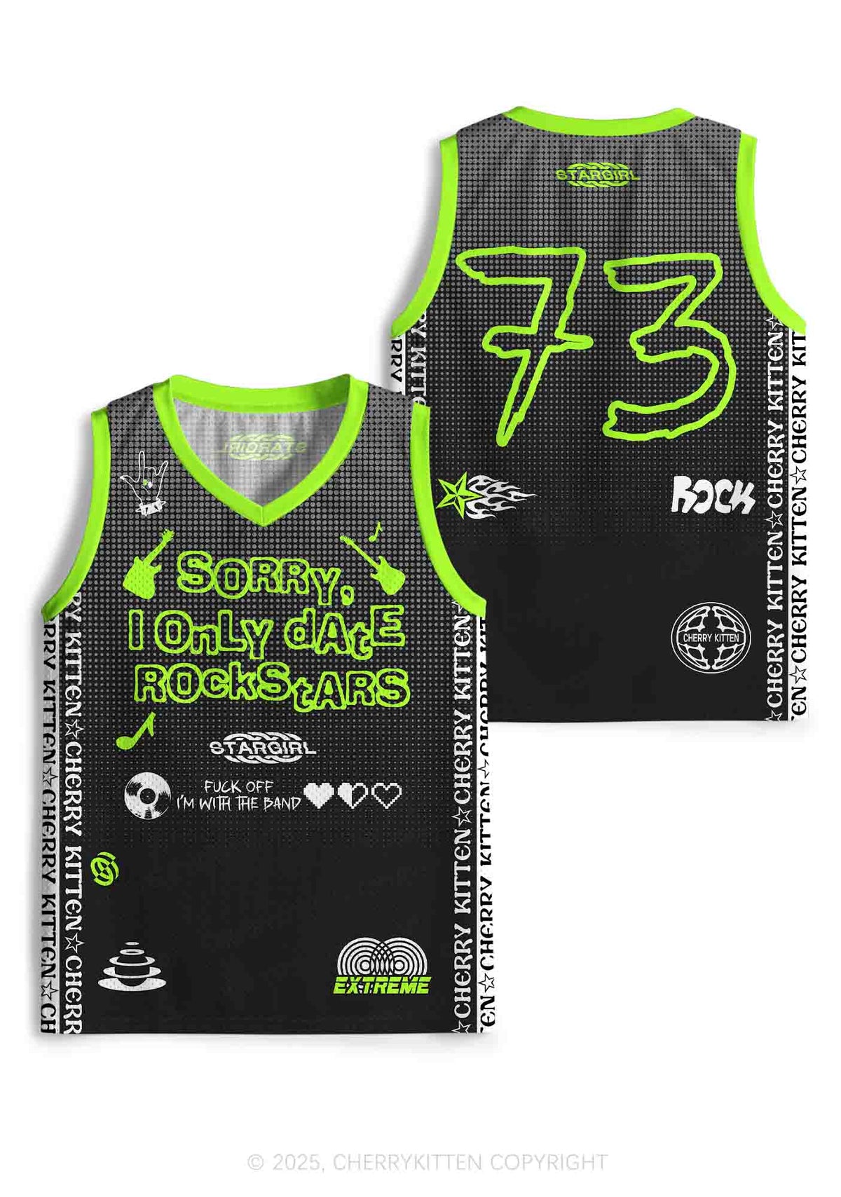 Custom Only Date Rockstars Guitars Y2K Sport Jersey Tank Cherrykitten