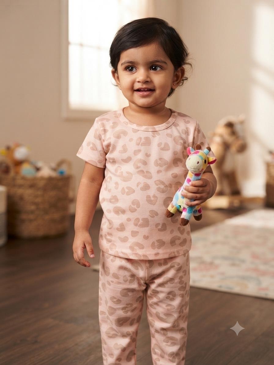 Cute pink Top & bottom set (6 -12 months )