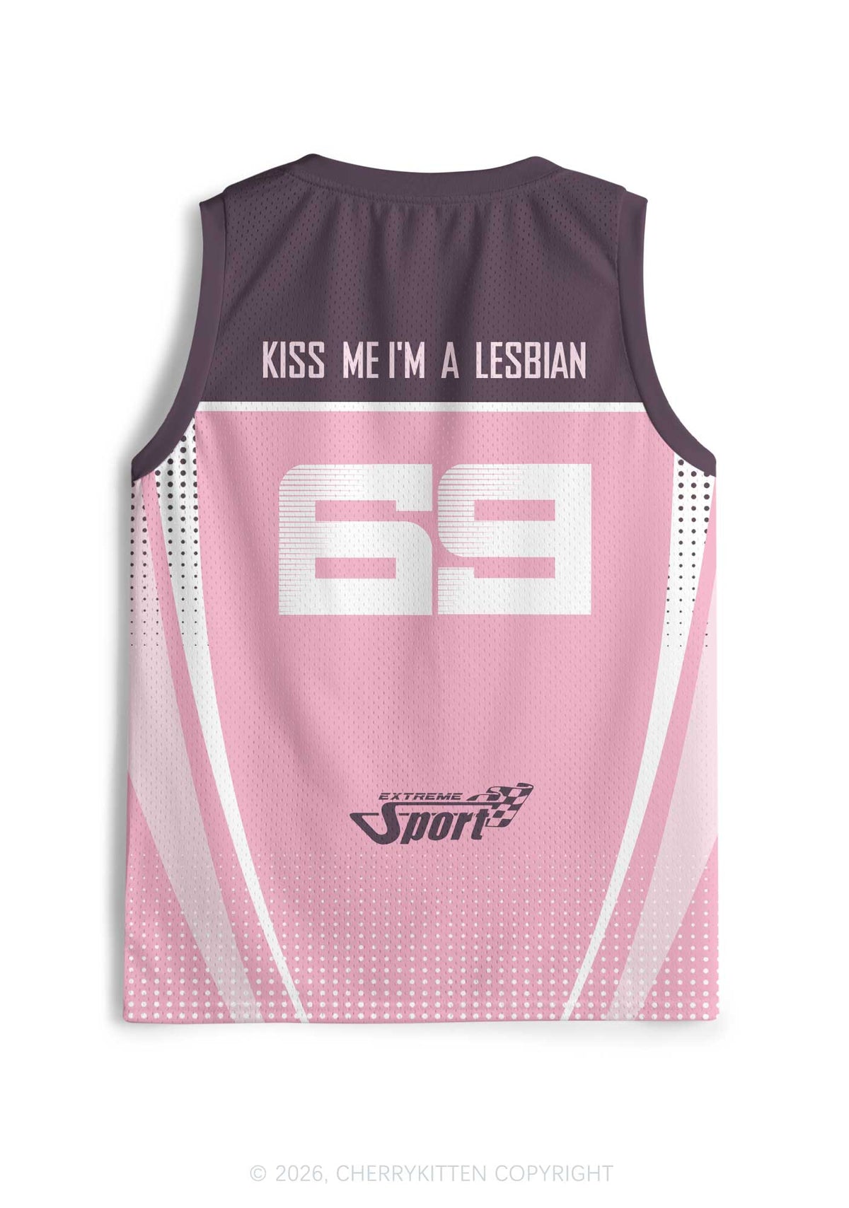Kiss Me Im Lesbian Pride Y2K Sport Jersey Tank Cherrykitten