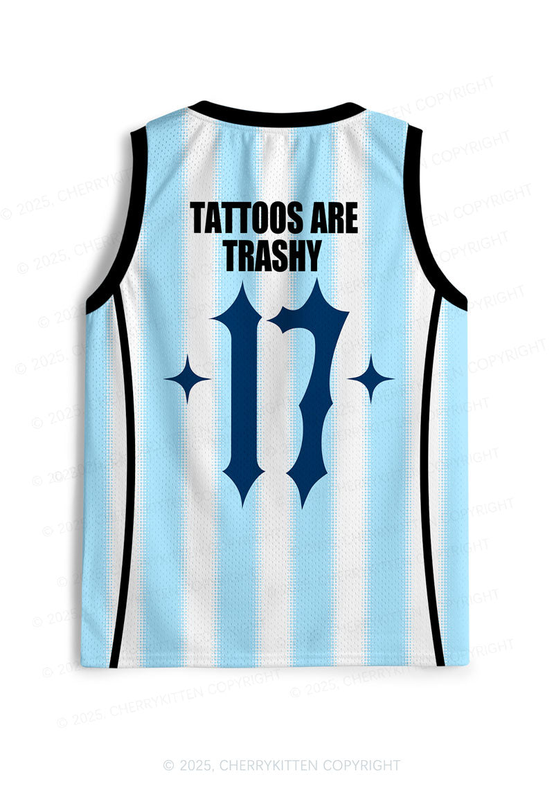 Custom Tattoos Are Trashy Y2K Sport Jersey Tank Cherrykitten