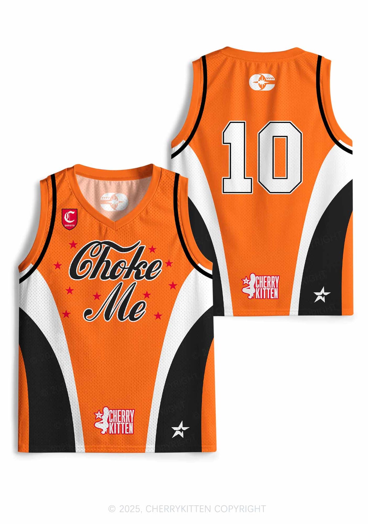Custom Orange Choke Me Y2K Sport Jersey Tank Cherrykitten