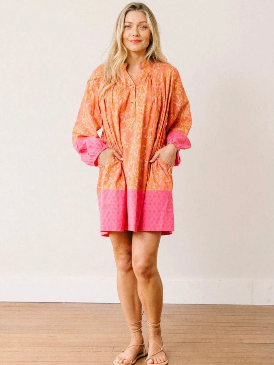 Pink Folk Floral Lilly Dress