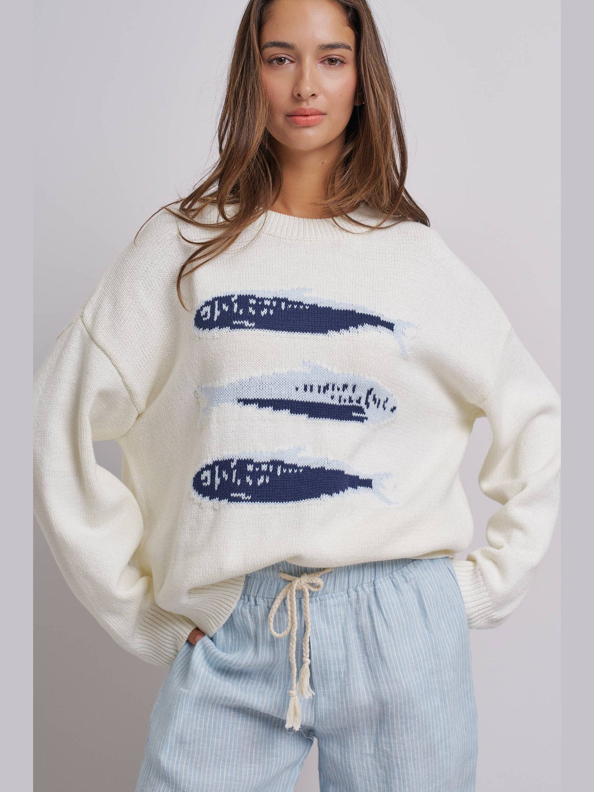 Seaside Sardine Knit Sweater