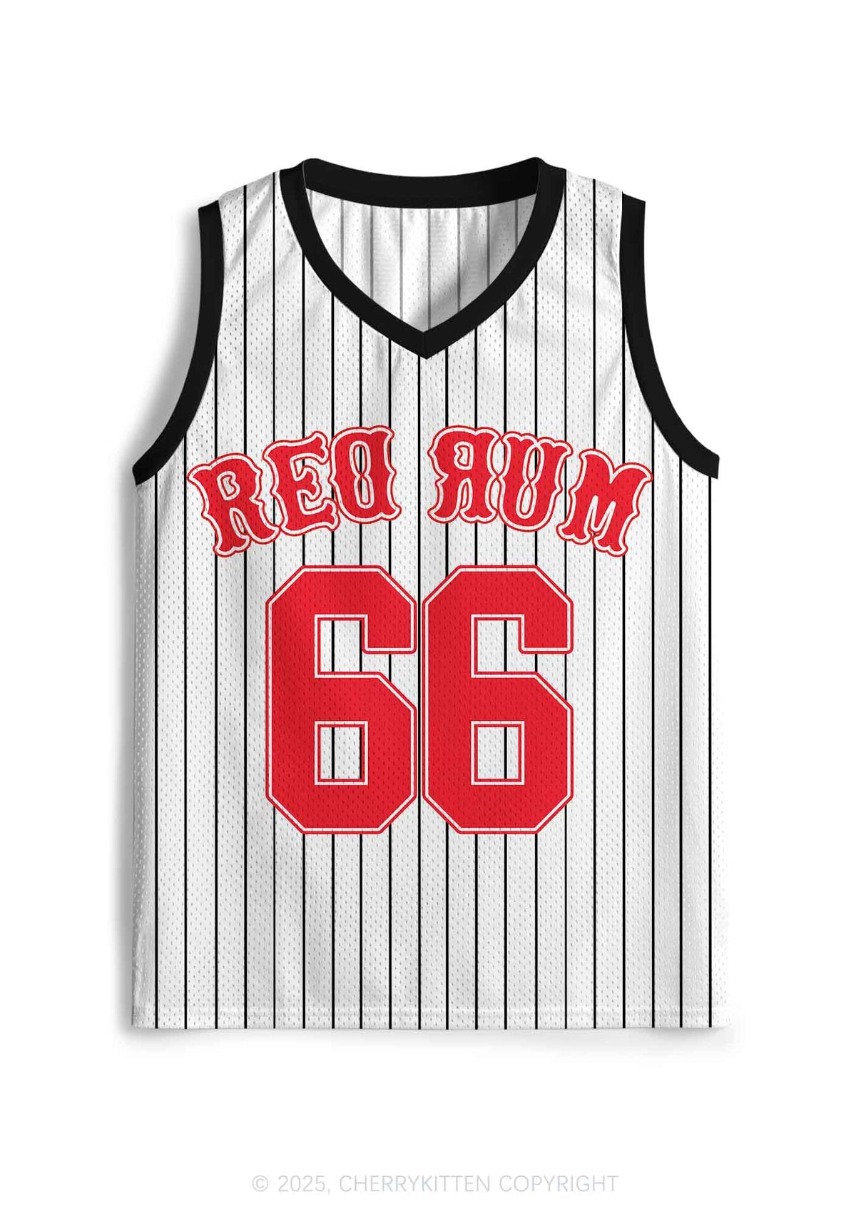Custom Striped Red Rum Y2K Sport Jersey Tank Cherrykitten