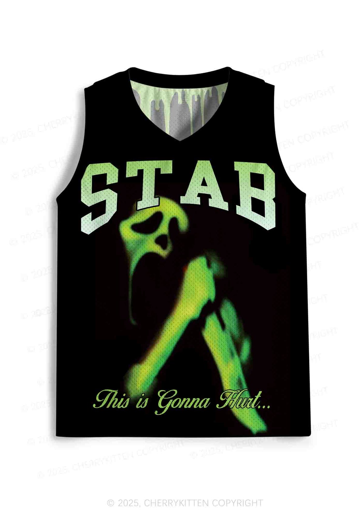 Custom Halloween Black Stab Ghost Y2K Sport Jersey Tank Cherrykitten
