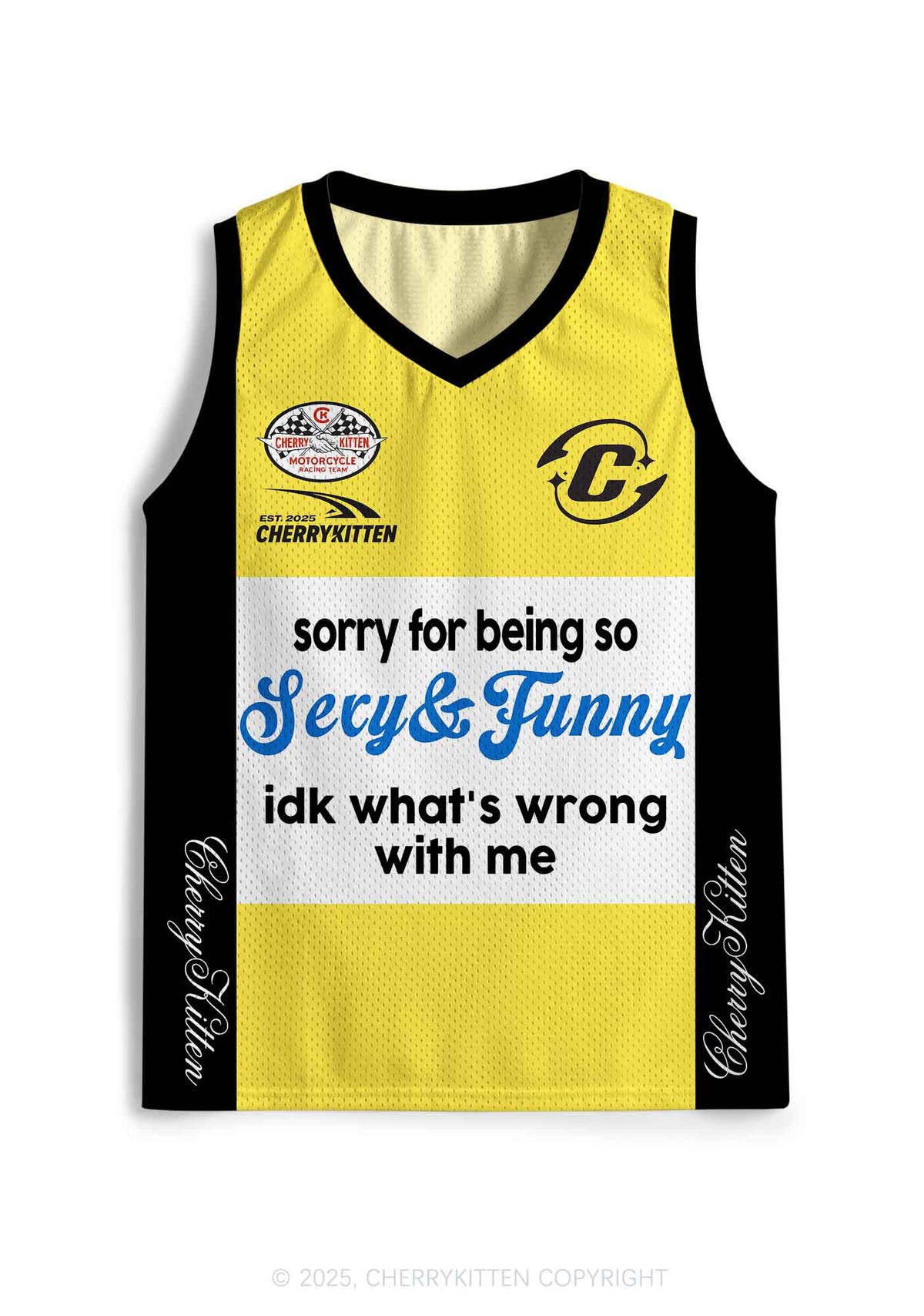 Custom Sorry For Being So Funny Y2K Sport Jersey Tank Cherrykitten