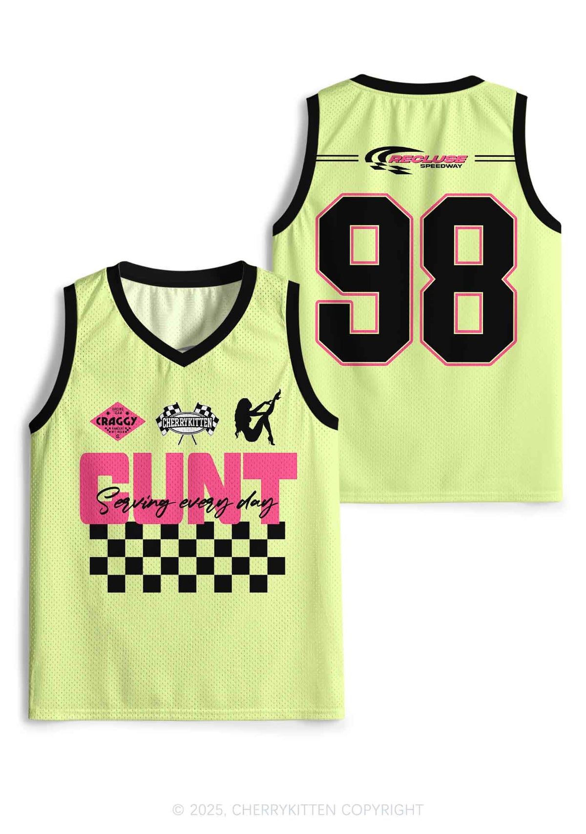Custom Yellow Cxxt Y2K Sport Jersey Tank Cherrykitten