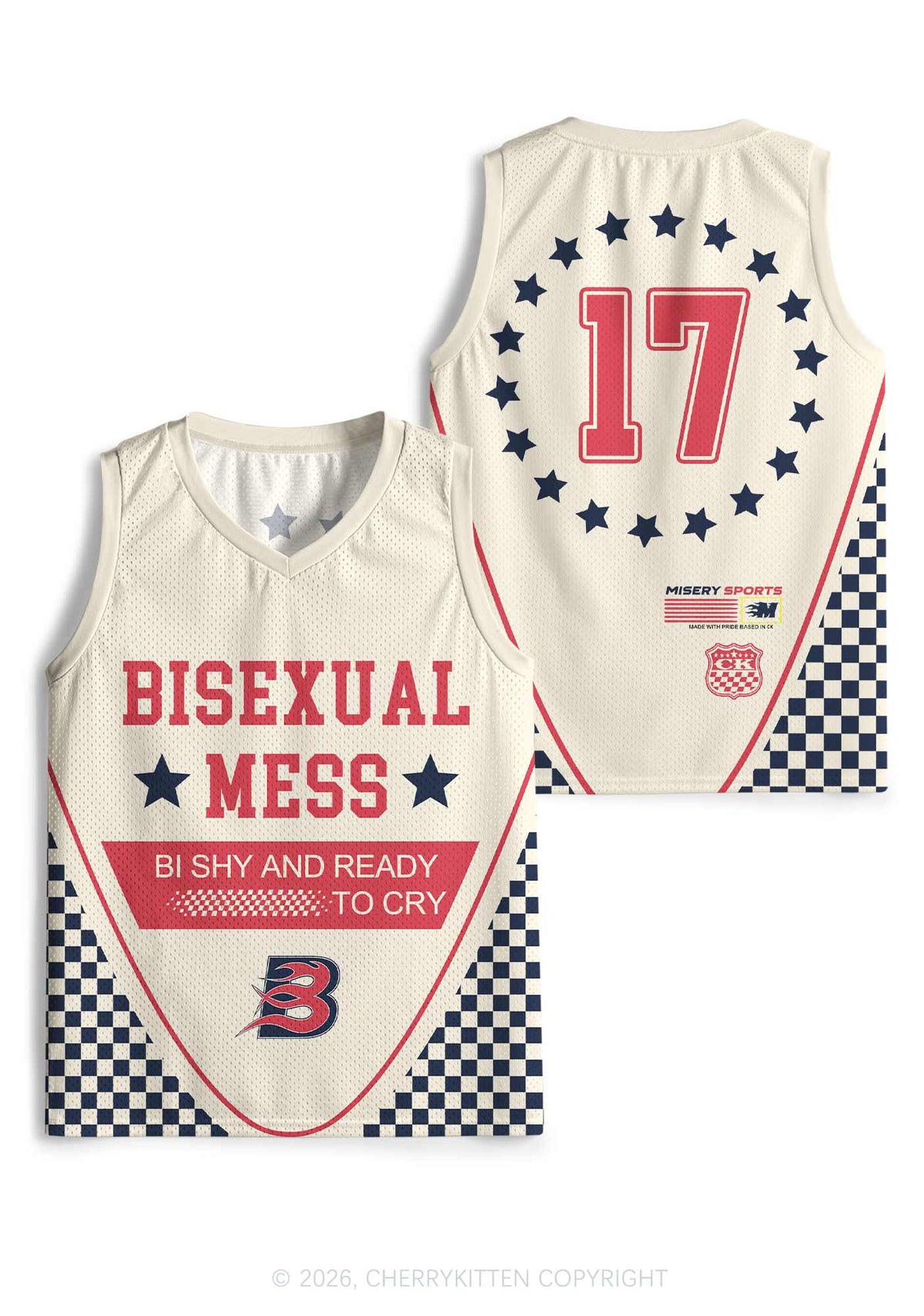 Bisexual Mess Pride Y2K Sport Jersey Tank Cherrykitten