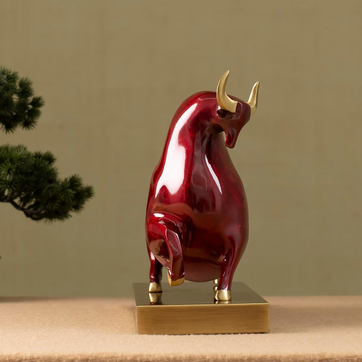 ArtZ® Abstract Bull Of Optimism and Prosperity Bronze Sculpture