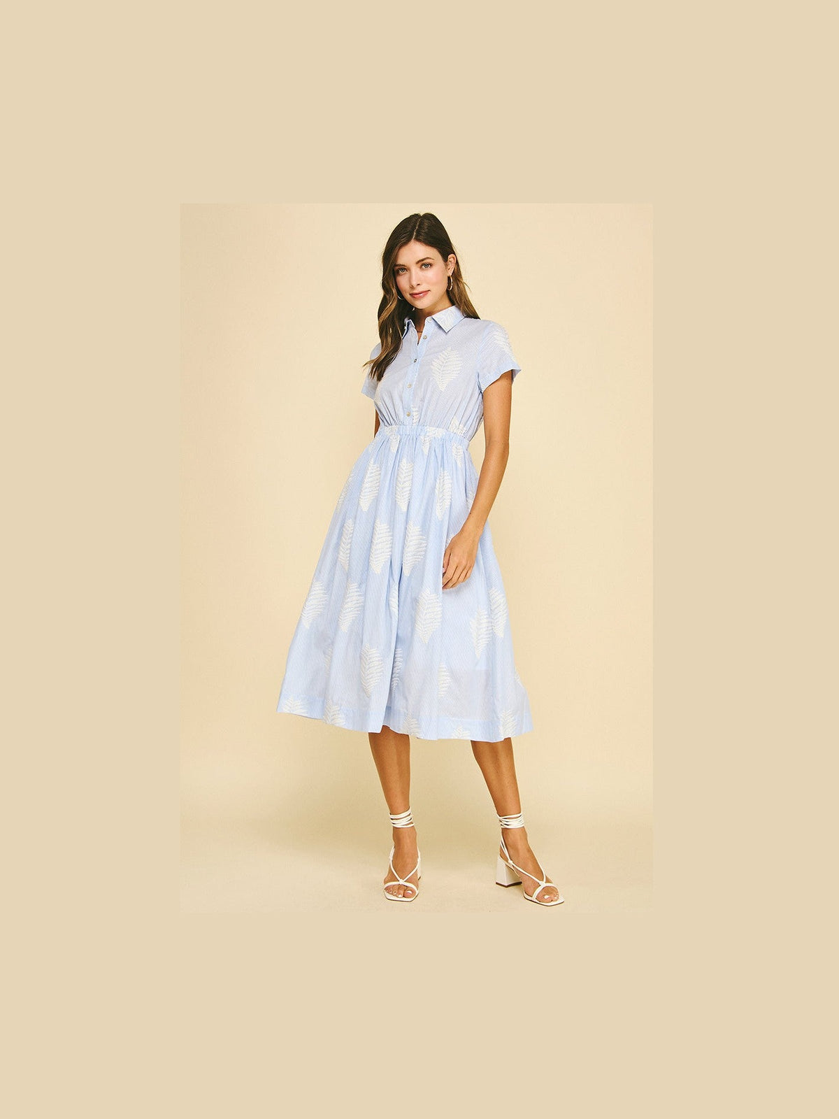 Striped Leaf Midi