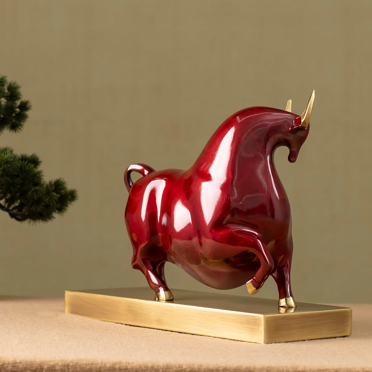 ArtZ® Abstract Bull Of Optimism and Prosperity Bronze Sculpture