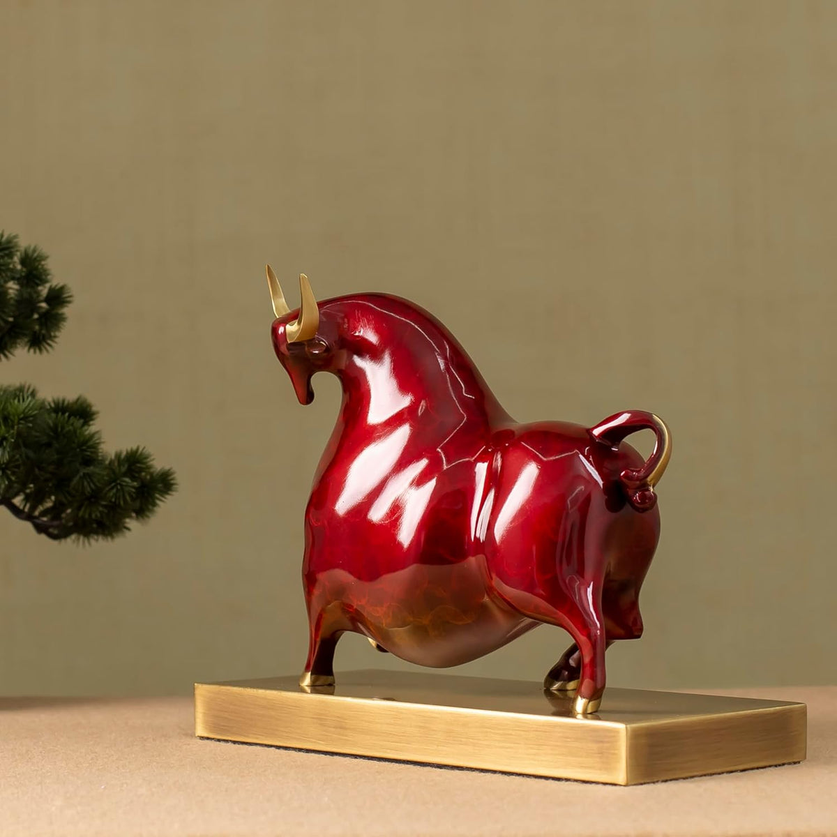 ArtZ® Abstract Bull Of Optimism and Prosperity Bronze Sculpture