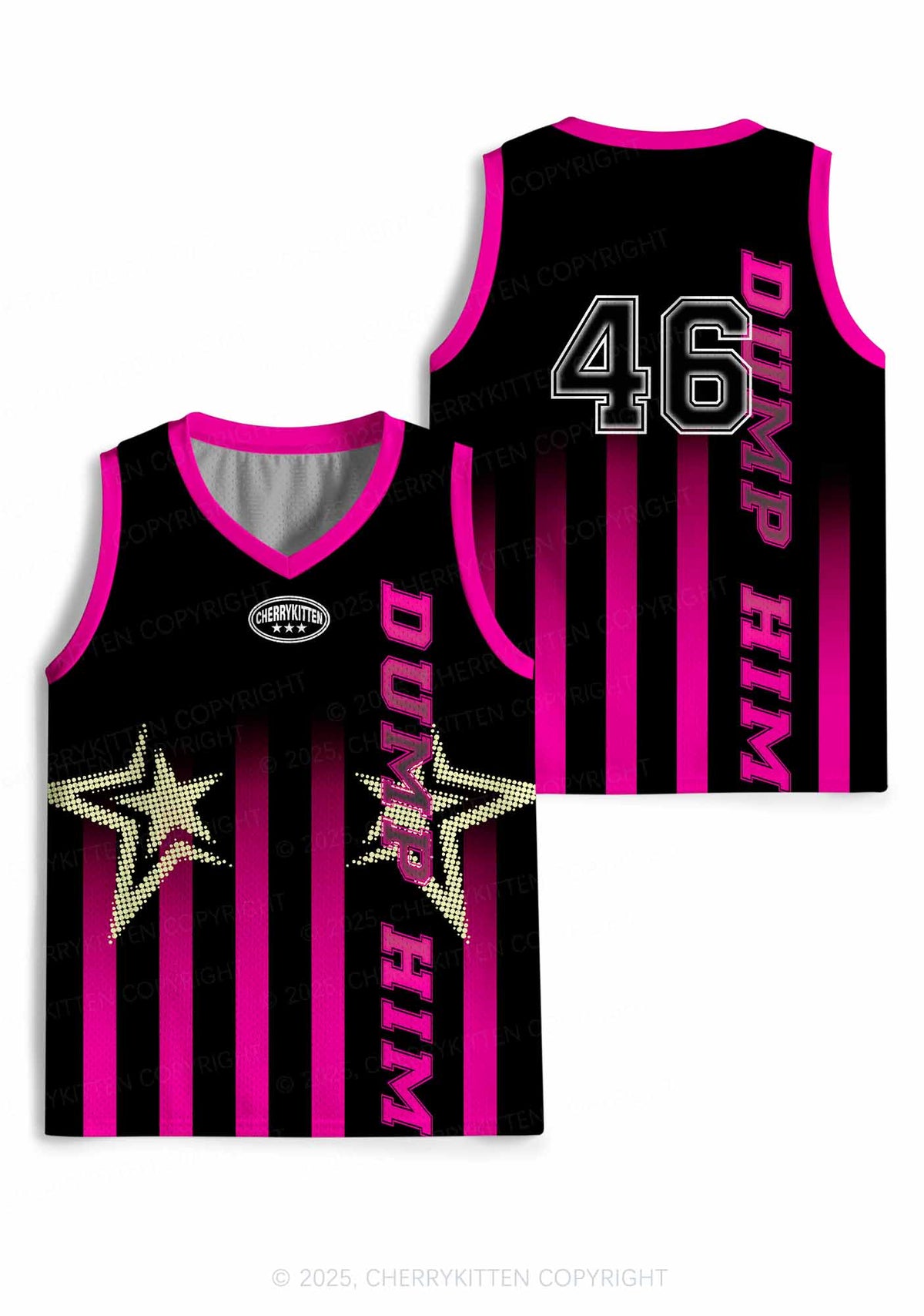 Custom Black Dump Him Y2K Sport Jersey Tank Cherrykitten