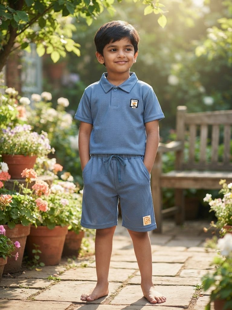 Blue Polo T-Shirt & Short set (1-6 years )