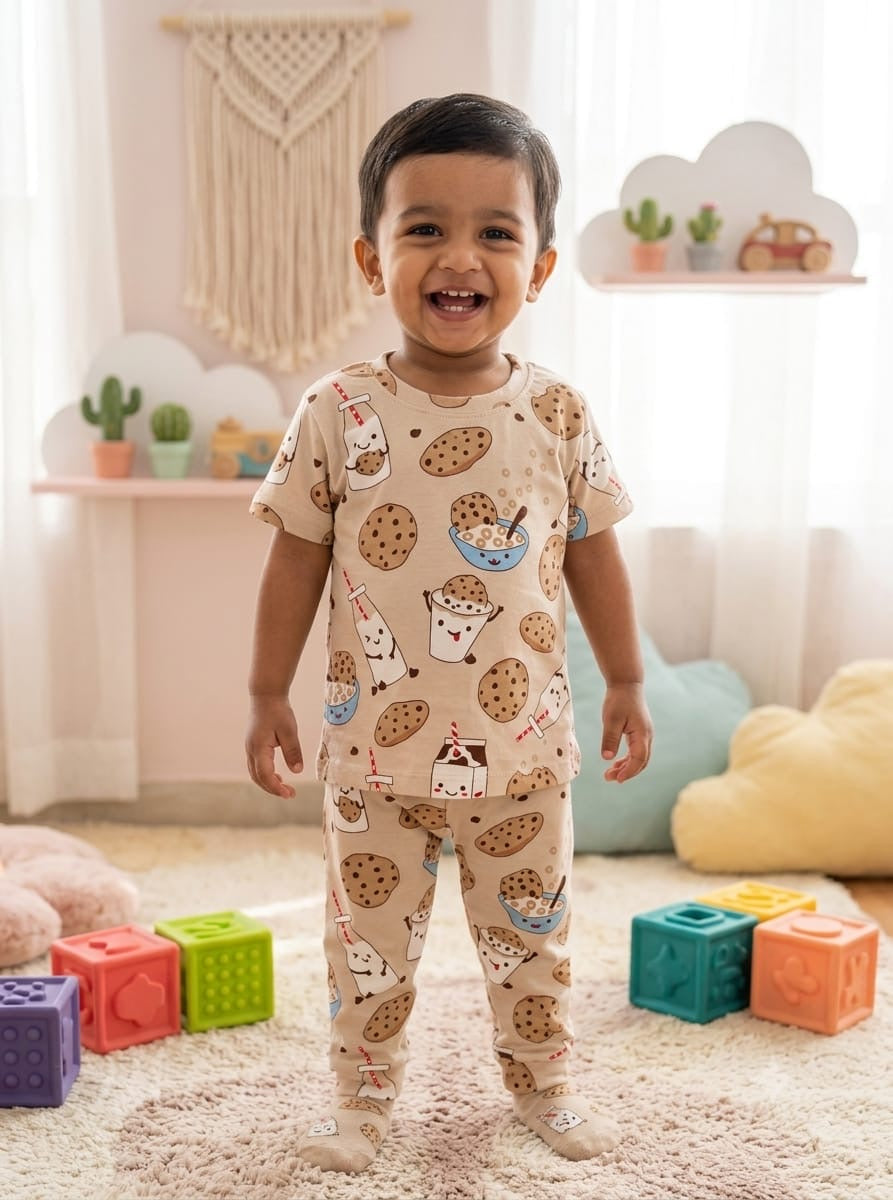 Cookies milk Top & bottom set (6 months -3 years )