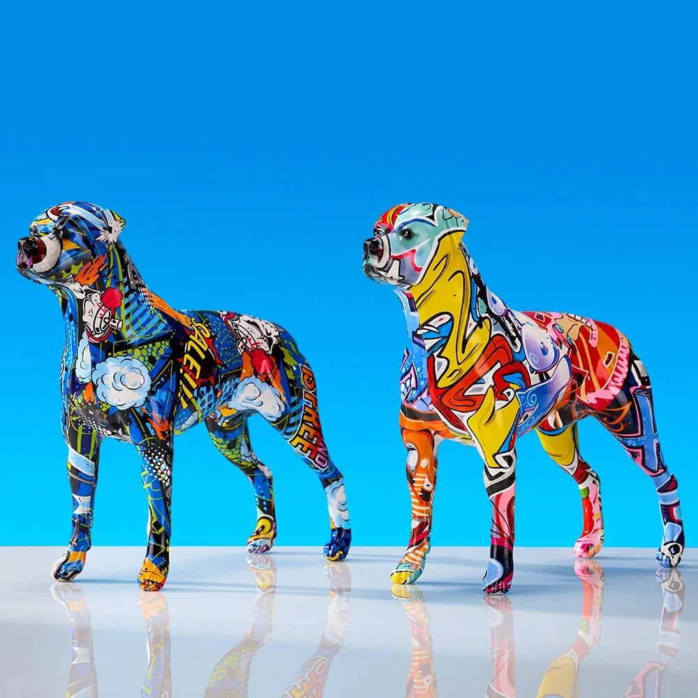 ArtZ® Rottweiler Graffiti Painted Statue