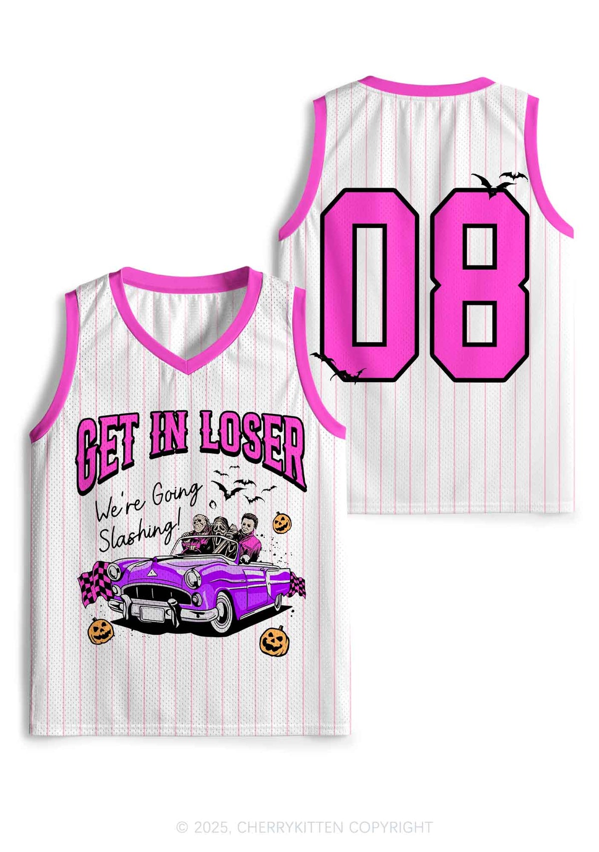 Halloween Custom White Going Slashing Y2K Sport Jersey Tank Cherrykitten