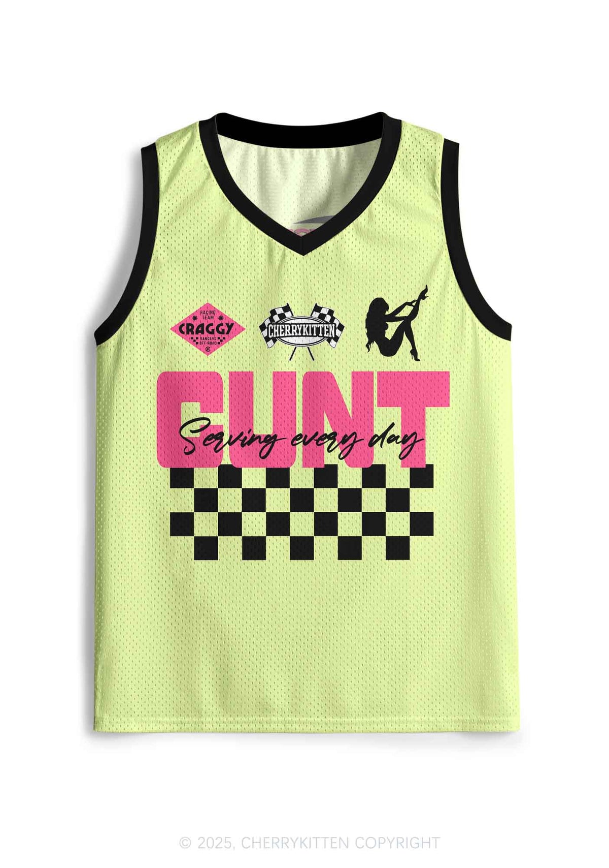 Custom Yellow Cxxt Y2K Sport Jersey Tank Cherrykitten