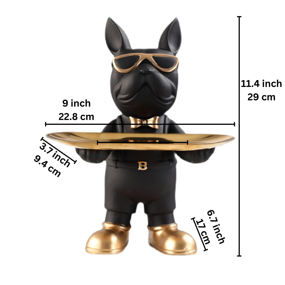 ArtZ® At Your Service Bulldog Sculpture And Tray