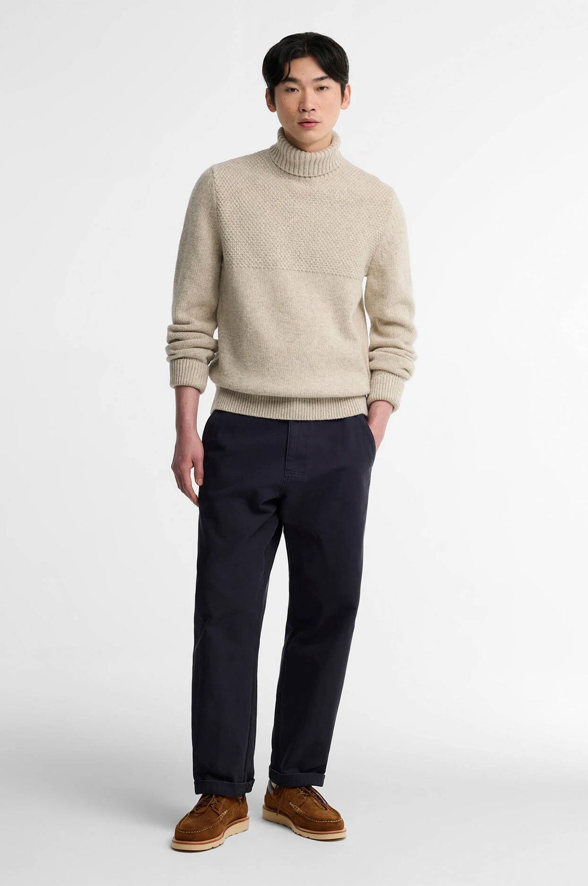 Northcliffe Submariner Roll Neck Jumper Fog