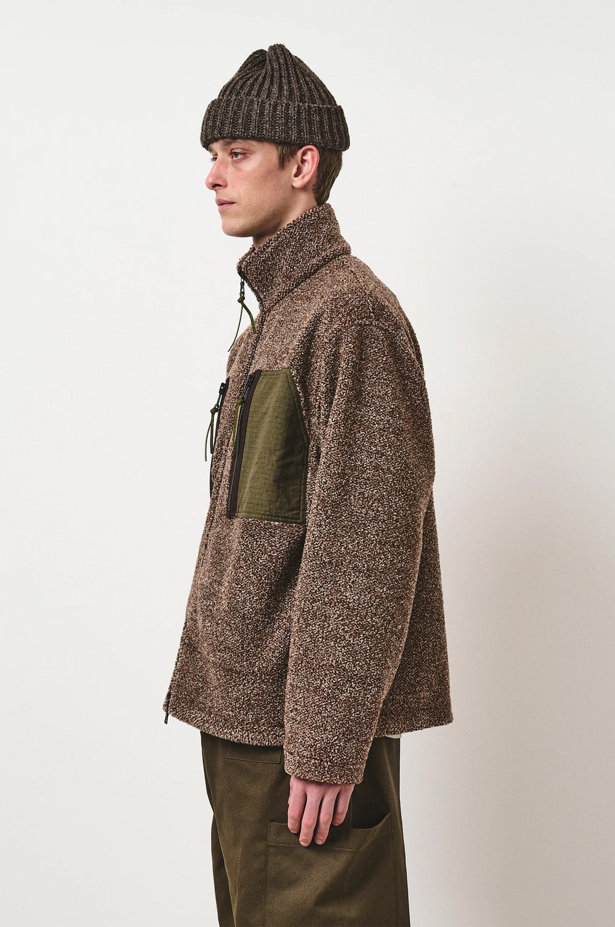 Mountain Fleece Jacket Natural Fleck And Moss