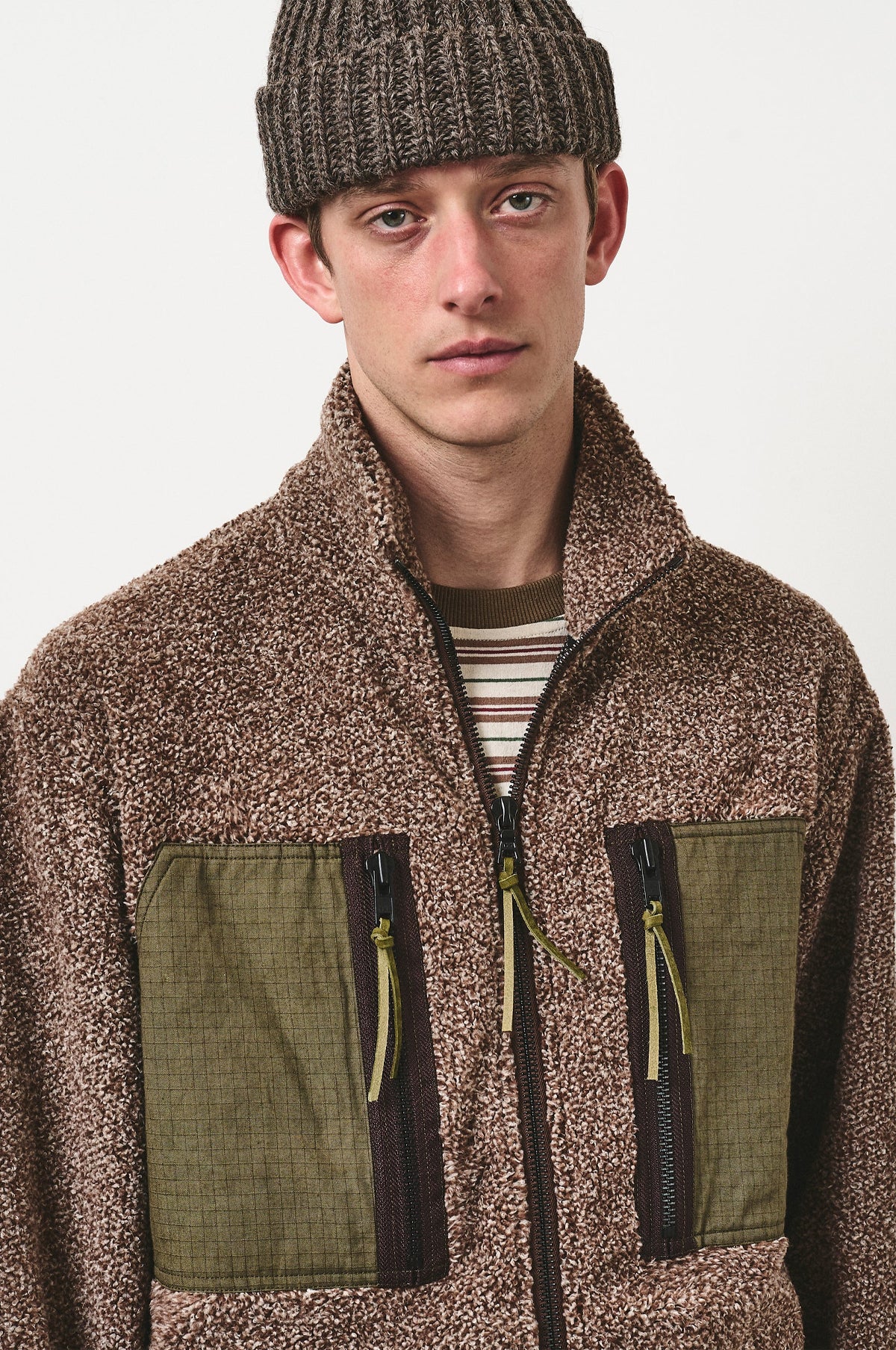Mountain Fleece Jacket Natural Fleck And Moss