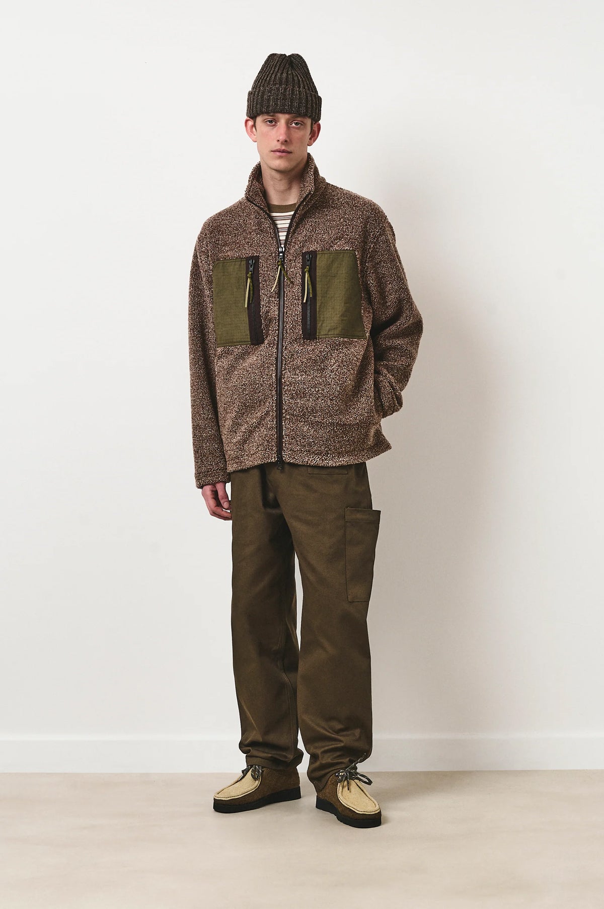 Mountain Fleece Jacket Natural Fleck And Moss